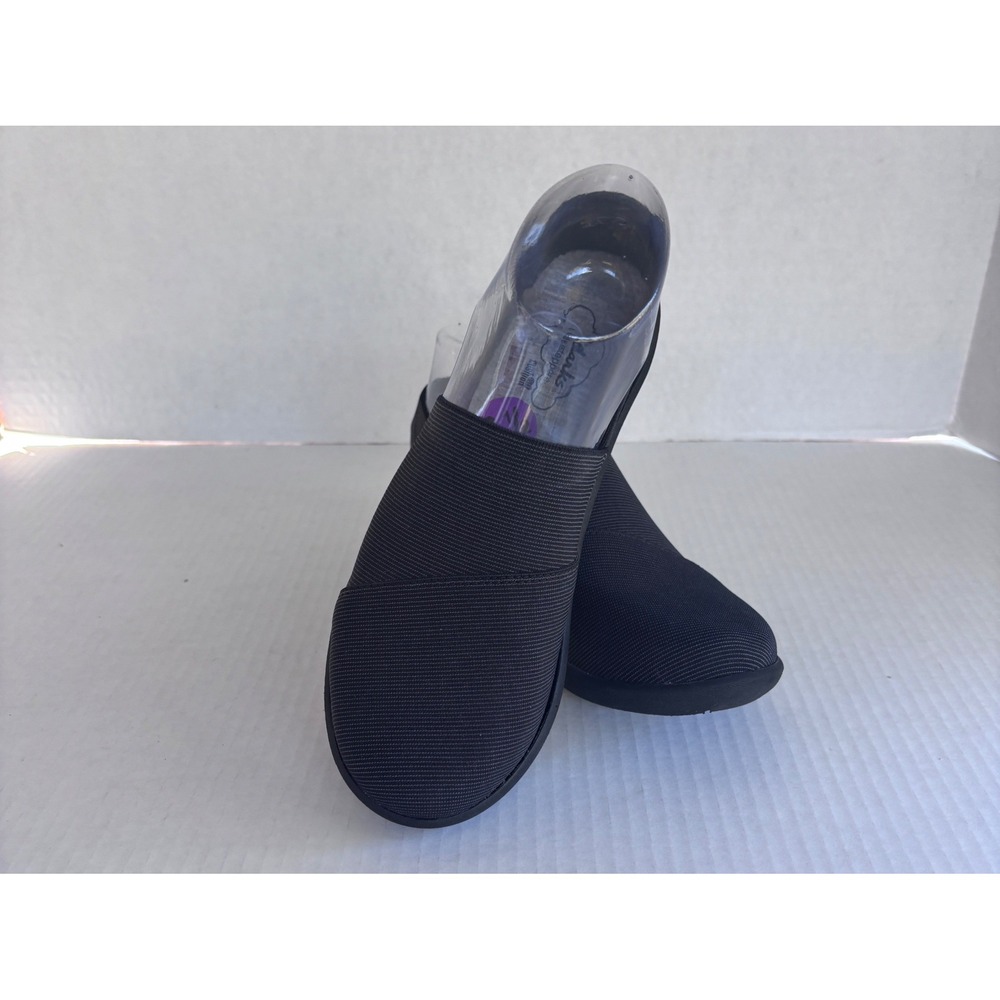 Clarks Cloud Steppers‎ Womens Black Slip On Shoes Comfort Elastic Sz 6.5